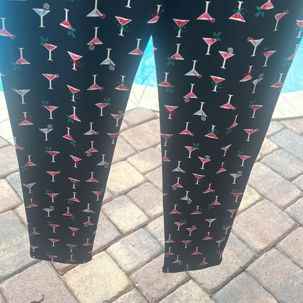 Holiday Winter Leggings sz S Martini Holly Lollipop Christmas High Waist NWOT - Picture 8 of 9